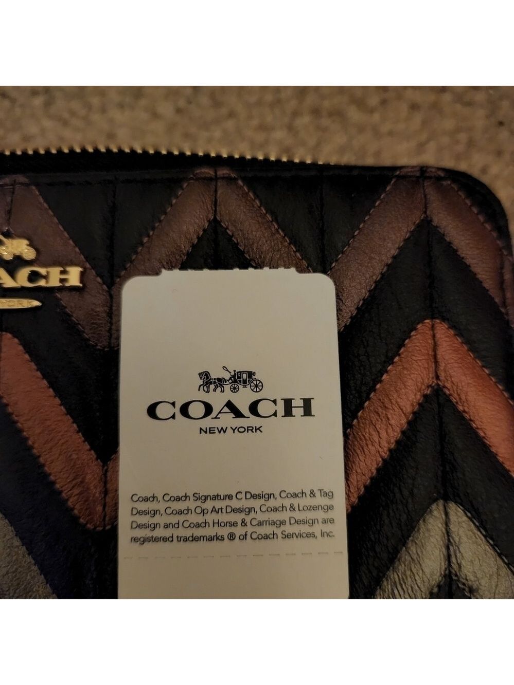 NWT COACH Women's Long Zip Around Wallet in Metallic Ombre Quilted Leather - Picture 4 of 8